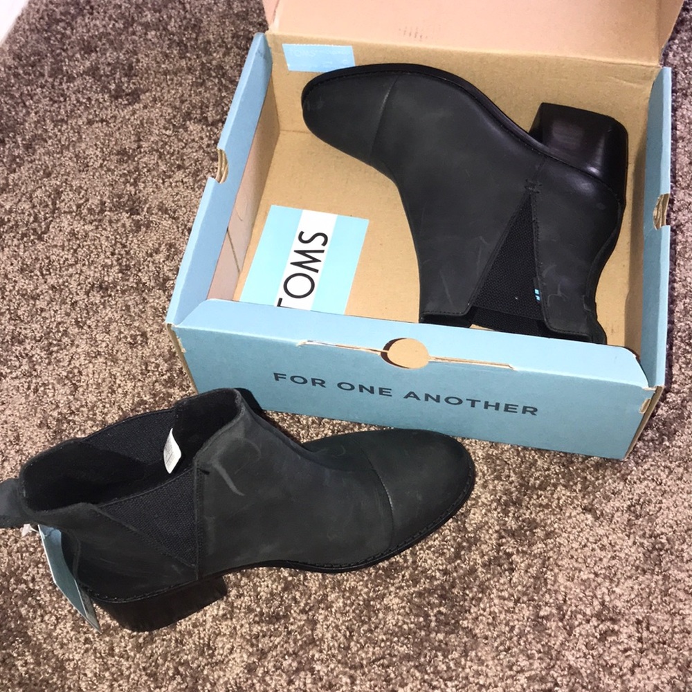 Black Toms ankle booties